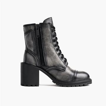Dámské Vysoké Podpatky Thursday Boots Boots Rebel Læder Šedé | CZ414GSO