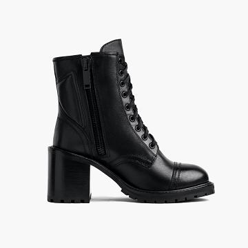 Dámské Vysoké Podpatky Thursday Boots Boots Rebel Læder Černé | CZ415FDN