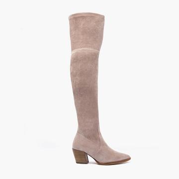Dámské Vysoké Podpatky Thursday Boots Boots Tempest Semišové Růžové Hnědé | CZ421ILH
