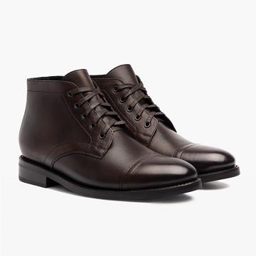 Pánské Chukka Boty Thursday Boots Cadet Læder Černé Káva | CZ45ZUT