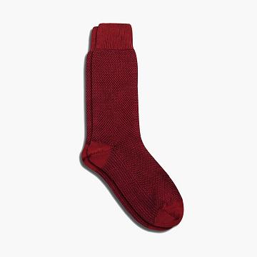 Pánské Ponožky Thursday Boots Sodello Birdseye Bavlněné Červené | CZ321RVD
