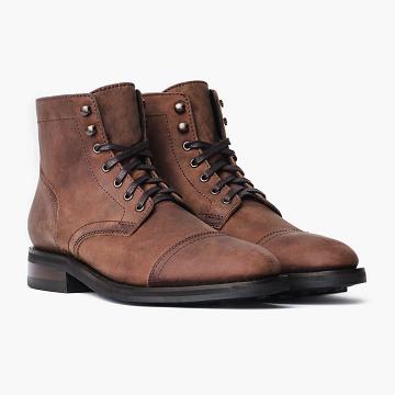 Pánské Šněrovací Boty Thursday Boots Captain Læder Káva | CZ72LIS