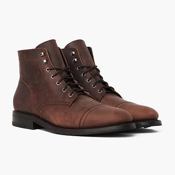 Pánské Šněrovací Boty Thursday Boots Captain Læder Arizona Semišové Hnědé | CZ76GSO
