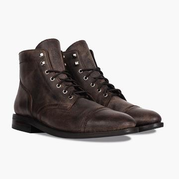 Pánské Šněrovací Boty Thursday Boots Captain Læder Classic Vínové | CZ79CZL
