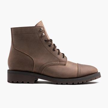 Pánské Šněrovací Boty Thursday Boots Captain Læder Rugged & Resilient Hnědé | CZ80AHK