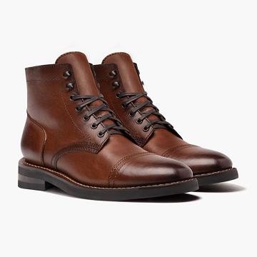 Pánské Šněrovací Boty Thursday Boots Captain Læder Rugged & Resilient Káva | CZ81PJJ