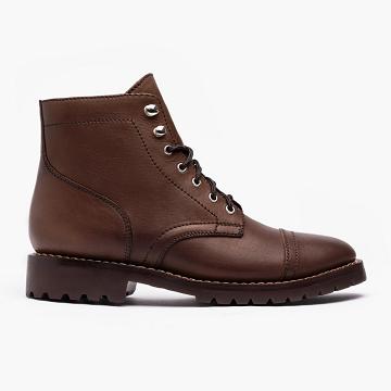 Pánské Šněrovací Boty Thursday Boots Captain Læder Semišové Vínové | CZ82OKI