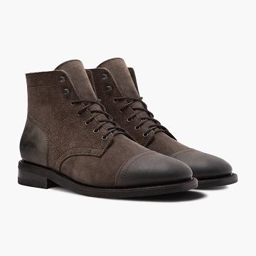 Pánské Šněrovací Boty Thursday Boots Captain Læder Semišové Hnědé | CZ83ILH