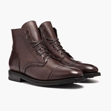 Pánské Šněrovací Boty Thursday Boots Captain Læder Semišové Káva | CZ84UZG