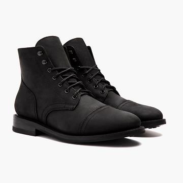 Pánské Šněrovací Boty Thursday Boots Captain Læder Semišové Černé | CZ85YXF