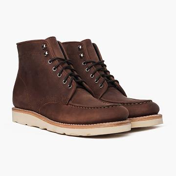 Pánské Šněrovací Boty Thursday Boots Diplomat Læder Káva | CZ92NWY