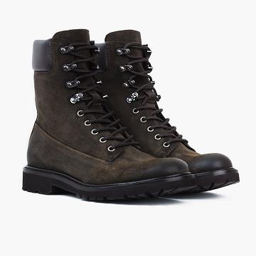 Pánské Šněrovací Boty Thursday Boots Explorer Semišové Olivy Zelené | CZ98LIS