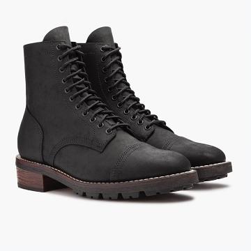Pánské Šněrovací Boty Thursday Boots Logger Læder Černé | CZ101HAP