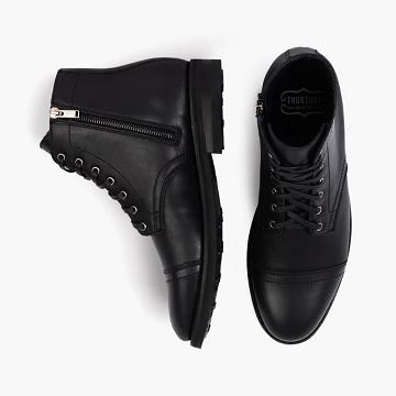 Pánské Šněrovací Boty Thursday Boots Major Læder Černé | CZ102GSO