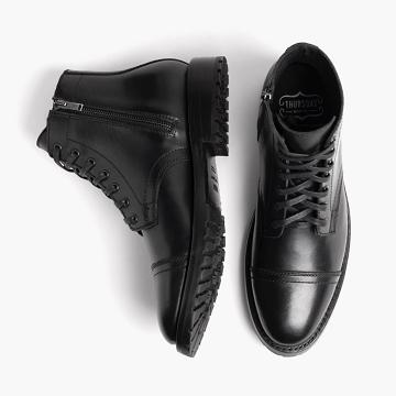 Pánské Šněrovací Boty Thursday Boots Major Læder Semišové Černé | CZ106AHK