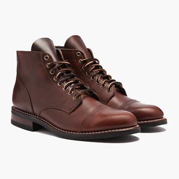 Pánské Šněrovací Boty Thursday Boots Vanguard Læder Vínové | CZ131CZL